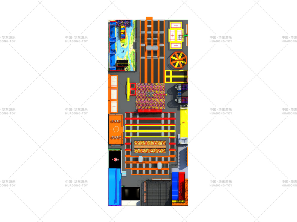 แทรมโพลีน สนามเด็กเล่นในร่ม HD-SBC022-22316