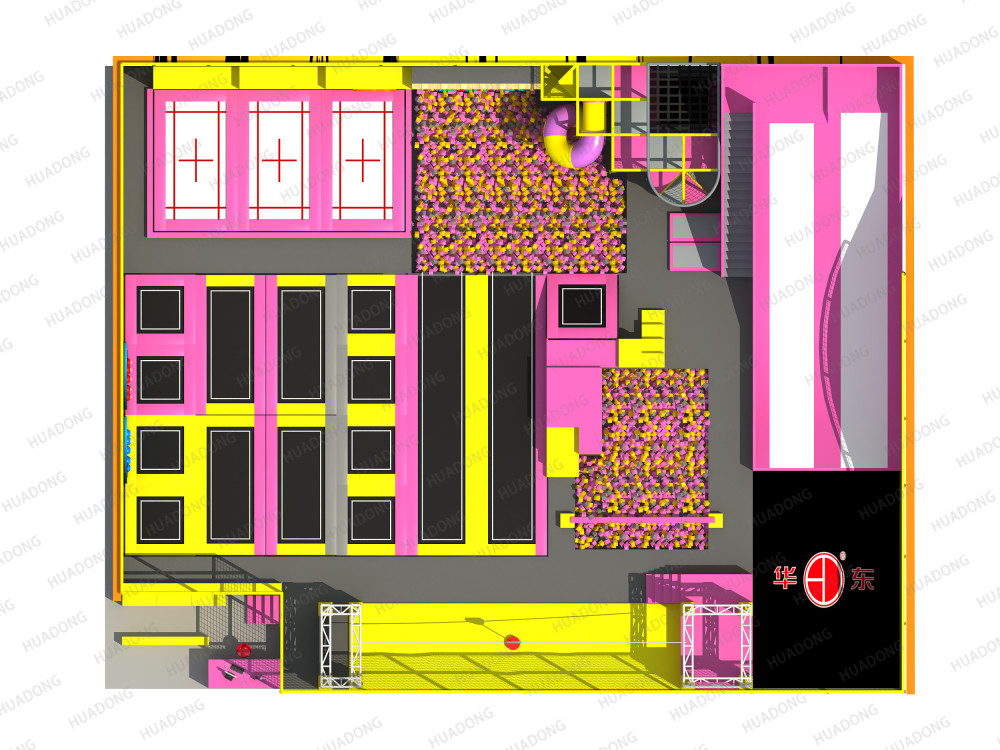 สนามเด็กเล่นในร่ม แทรมโพลีน HD-SBC025-19337
